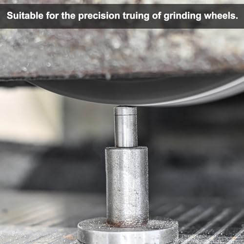 QUARKZMAN Diamond Grinder, 10mm x 45mm (13/32" x 1-3/4") Single Conical Point Grinding Wheel, Round Pin, Welded Diamond Grinding Tool, Silver Tone