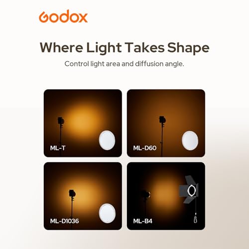 Godox ML-D Magnetic Diffusion Kit for ML-Series LED Video Lights, Compatible with ML150Bi, ML80Bi, ML100Bi, ML100R, ML60II Bi, ML60Bi and More, Soft Light Modifier for Balanced, Natural Illumination
