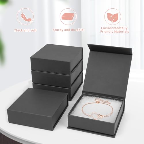 Jewelry Gift Boxes, 20 Pack 3.5x3.5x1.18 inch Small Jewelry Boxes, Small Gift Box for Necklaces Bracelet Earring Ring Gift packaging(Black) black1