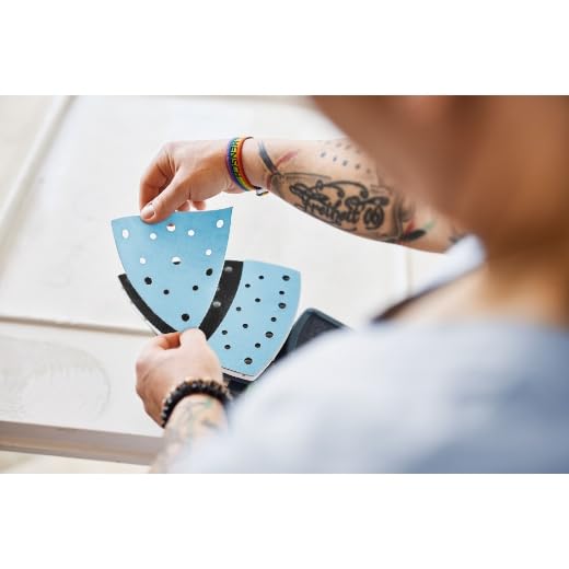 Festool Sanding Sheets Garnet Delta STF D100 x 150 P120-50x | Sandpaper for Delta Sanders - Grit P120 - VOC Paints, Spatula, Filler, Hard Surfaces 50