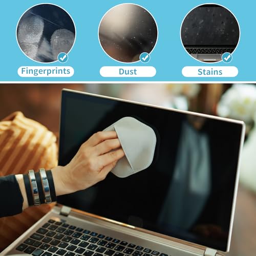 4 Pack Microfiber Cleaning Cloth with Pocket for Electronics