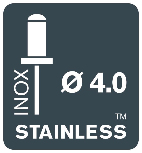 Rapid Rivets Stainless Steel Including Drill Bit, 4 x 12 mm, 5000394-50 Pieces ø4 mm