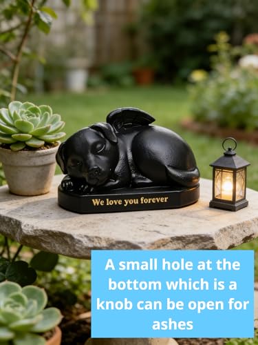 Urn for Dog Ashes, Funeral Box Pet Loss Sleeping Dog Figurine Decor