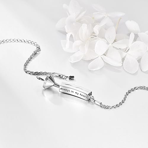 ONEFINITY Urn Bracelet for Ashes 925 Sterling Silver Abalone Shell Hummingbird/Dragonfly/Butterfly/Sunflower Cremation Jewelry for Ashes Keepsake Pendant Locket Bracelet for Women Mom Tree of Life