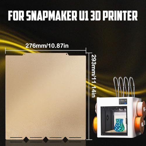 Textured U1 PEI Printing Plate for Snapmaker 276 x 293 mm, Flexible PEI Build Plate Double Sided PEI Print Bed for Snapmaker U1 3D Printer