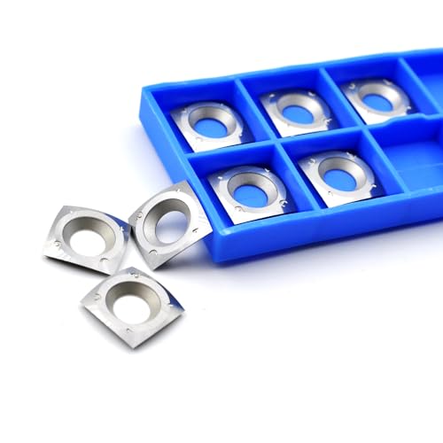 CDBP 14mm square negative rake carbide turning inserts, 14x14x2.0mm replacement cutters, 10-piece set