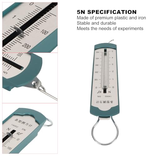 Spring Force Meter, Pack of 4 Spring Force Gauge 5N Precise Portable Bar Force Meter for Physical-Mechanical Experiments