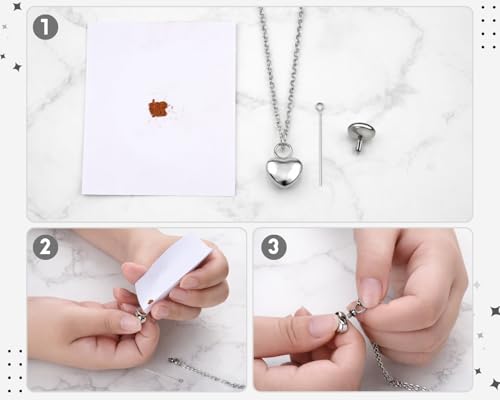 DS. DISTINCTIVE STYLE Heart Urn Necklaces for Ashes, Cremation Jewelry for Women, Memorial Urn Locket Pendant, Stainless Steel