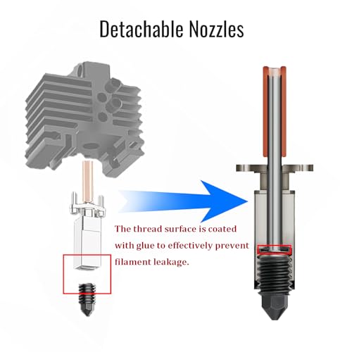 Pack of 6 hardened steel nozzle for Bambulab X1/X1C/X1E/P1P/P1S, 4 pieces 0.4 mm, 6 pieces 0.6 mm hardened steel extruder hotend nozzles for Bambu Lab X1/X1C/X1E/P1P/P1S 3D printers