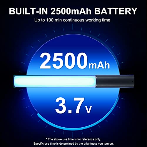 LUXCEO RGB LED Video Light Wand, Handheld Photography Light Stick with Remote Control, Dimmable 2500K-6500K CRI97+ Full-Color LED Light with 2500mAh Built-in Battery, 12 Light Scenes