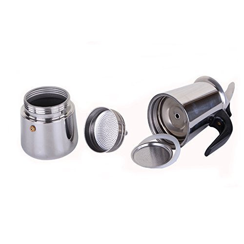 2 Cup/100ml Stainless Steel Moka Espresso Latte Percolator Stove Top Coffee Maker Pot