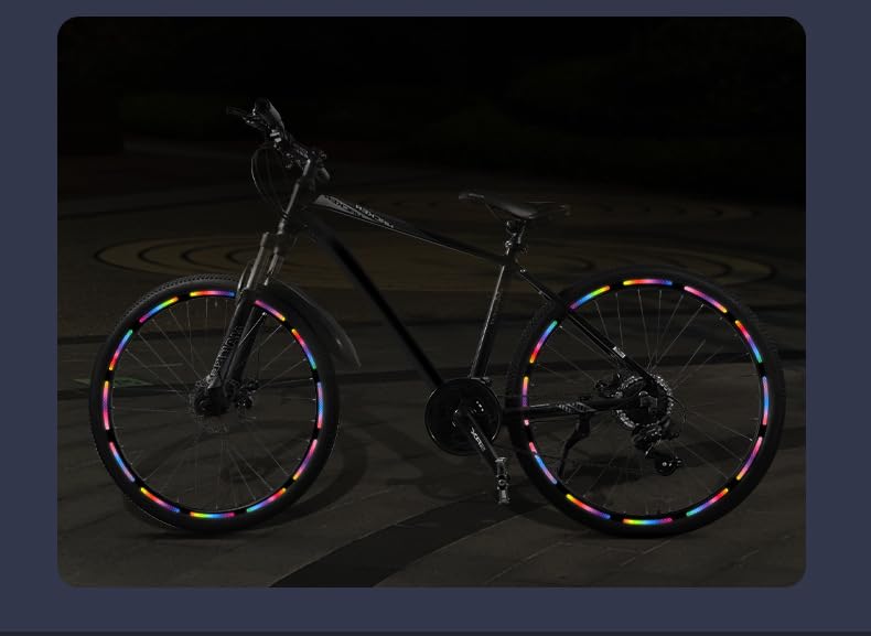 Reflective Rim Tapes, Rainbow Pattern, 9cm x 0.7cm, 20 Pieces, for Cars Motorcycles Bikes Sparkling White Diamonds
