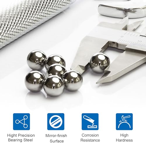 sourcing map Precision Balls 2" (50.8mm) Diameter G25 Solid Chrome Steel Bearing Balls for Ball Bearing, Machinery, Automotive, and DIY (Mirror Finish) 2" 1