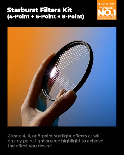 K&F CONCEPT 52mm Star Filters Kit 3pcs 4+6+8 Points Starburst Filters Set