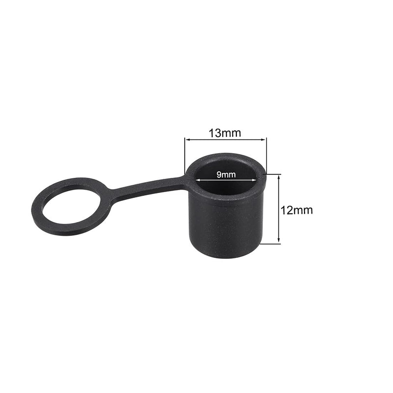 [Australia - AusPower] - uxcell 10pcs BNC Silicone Protectors Cap Port Cover Anti Dust Black 