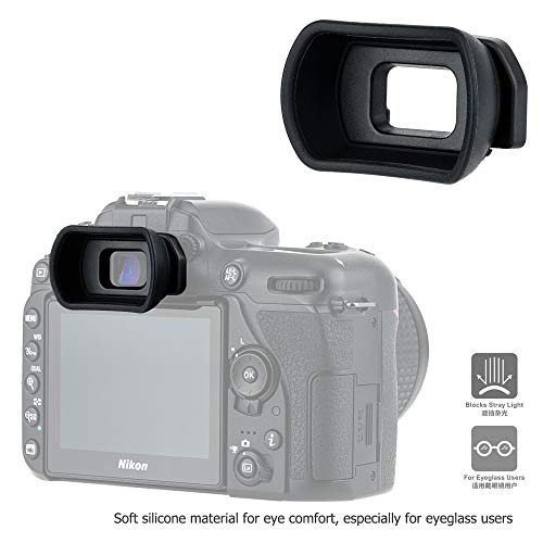 JJC Wired Intervalometer Timer Remote & Soft Rubber Eyecup Eye Cup for Nikon D750 D780 D610 D600 D7500 D7200 D7100 D7000 D5200 D5100 D5000 D3300 D3200 D3100 & More Cameras