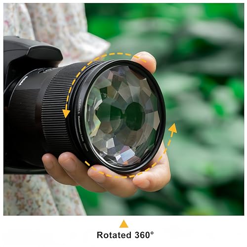 GREEN.L 72mm Kaleidoscope Prism Lens Filter Photography Prism Crystal Glass Effect Filter