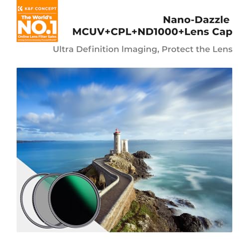 K&F CONCEPT 67mm CPL MCUV ND1000 Lens Filter 2 Lens Caps Kits