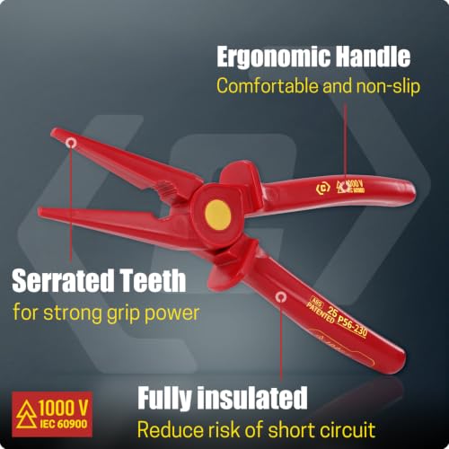 CRIPOP 1000V insulated plastic needle-nose pliers, 9-inch two-pack with fully insulating handles