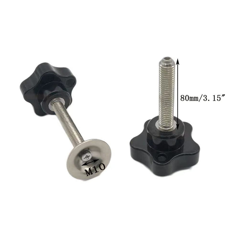 [Australia - AusPower] - Star Handle Hand Screw with Pressure Plate Used Thread Clamping Knob Quick Removal Replacement Parts with Nuts and Washers Stainless Steel Five Star Knobs Assortment Kit ?(M10*80mm) M10*80mm 