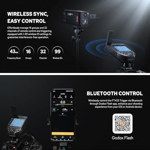 GODOX FT433 N TTL Wireless Flash Trigger for Nikon, 433MHz Transmitter FT433 Flash Trigger for Nikon