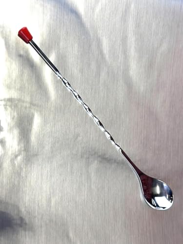Set of 24 Rattleware stainless steel 11-inch twist bar spoons for cocktails and iced tea stirring, shown in a 24-pack.