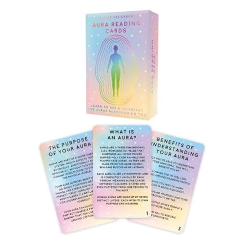 Gift Republic 100 Aura Cards – Learn to See & Read Auras | Fun Activities & Energy Reading Tips for Beginners | Discover the Meaning of Auras & Strengthen Your Intuition | Spiritual Gift Idea
