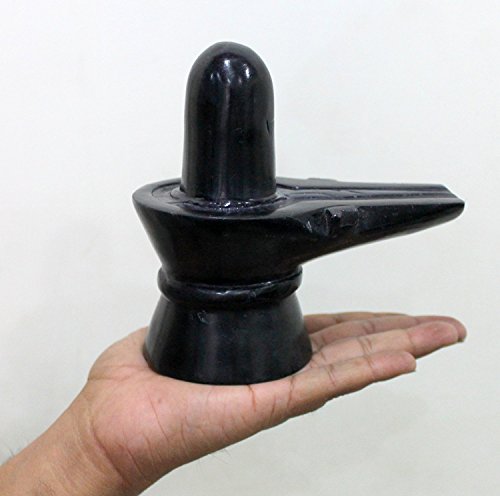 IS4A Black Marble Shiva Lingam Shiv Ling Idol Murti 4 Inchas Approx