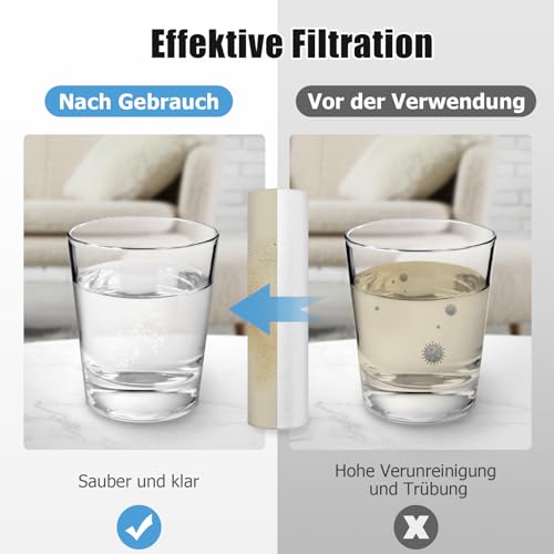 Ancable 2 pieces replacement filter for Grünbeck water filter FS 1 inch (80 µm without protective bell), 103075 house water filter, replacement candle filter for Grünbeck Geno fine filter FS 1 inch
