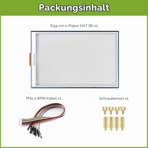 Waveshare 3.52 inch e-Paper Display (B), e-Ink Display, 360 x 240, Red/Black/White, Compatible with Raspberry Pi 5/4B/3B/Zero/Zero W/Zero 2W/Pico/Pico, Support Jetson Nano/TX2/Xavier N/Orin and RDK X3