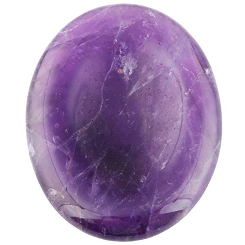 SUNYIK Oval Amethyst Thumb Worry Stone for Anxiety Stress #2 Oval-Amethyst