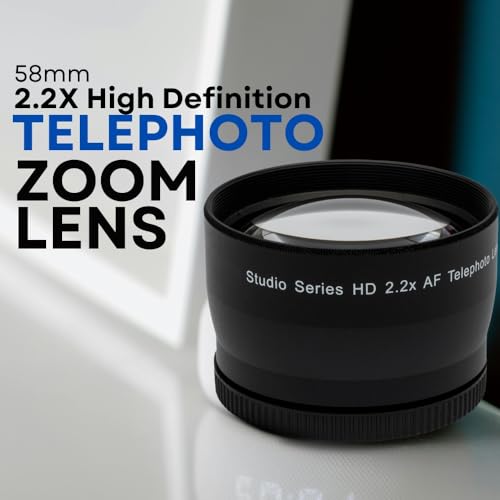 58mm Hi Definition Multi Coated Wide Angle & Telephoto Lenses for DSLR Canon EOS Rebel 70D 77D 80D 90D T8i T7 T7i T6i T6s T6 T5i T5 T4i T3i T100 SL1 SL2 SL3 & More