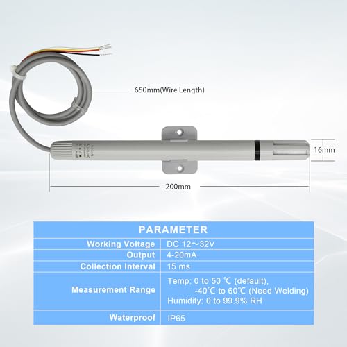 TZONE 4-20ma Temperature Humidity Sensor Temp Transmitter Analog Probe 4-20 ma Output