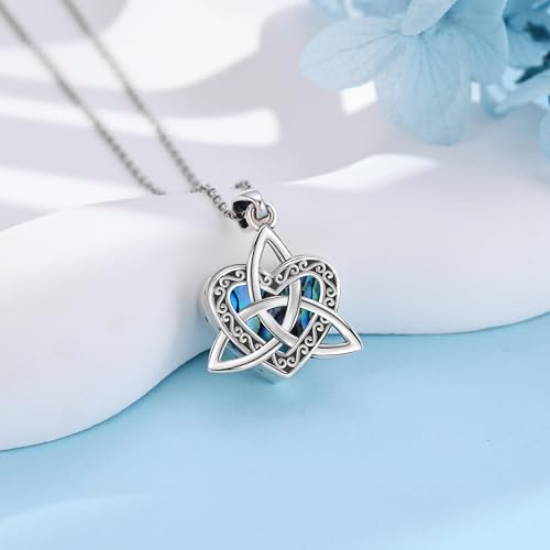 MONGAS Arrowhead/Celtic Knot/Tree of Life/Cherry Blossom Urn Necklace Sterling Silver Created Turquoise Arrowhead Pendant Arrow Viking Jewelry for Men Celtic Knot