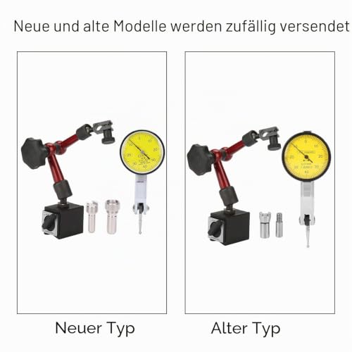 Dial Indicator with Magnetic Holder 0~0.8 mm Magnetic Measuring Tripod with Dial Gauge Metal Flexible Strong Magnetic Base Holder + Lever Dial Indicator Shockproof