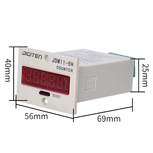 [Australia - AusPower] - DIGITEN 110V-240V 6-Digit 0-999999 LED Display Digital UP Counter+Inductive Proximity Switch NPN Sensor+Holder 
