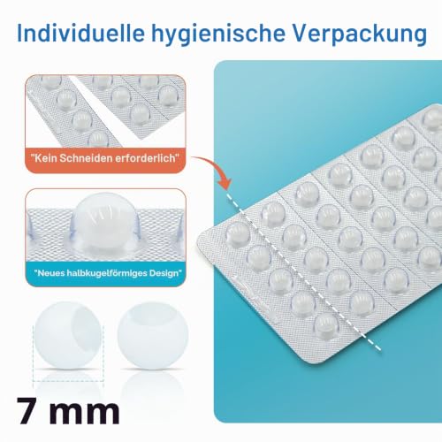 Orthodontic Mint Wax Dots, 7 mm Dome Shape, Food-Safe, Pack of 140 | 7 mm dome shape for strong hold, refreshing mint flavor, food-safe and gluten-free, individually packed for on the go 140 pieces