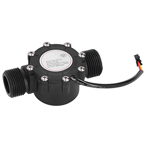 Water Flow Sensor for Swimming Pool Systems, Hall Effect, G1 Male Thread, 1-100 L/min, DC 3-24V, Plastic, Model YF-G1