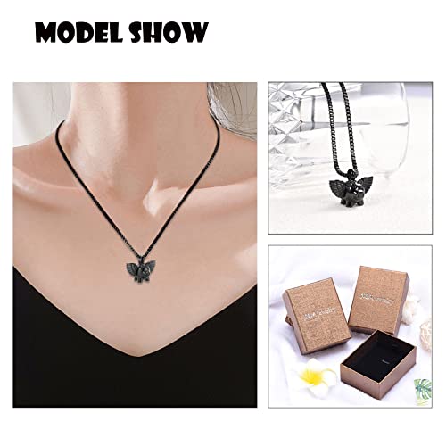 XSMZB Flying Pig Cremation Jewelry for Ashes Cute Pig Urn Necklace for Pet/Human Funeral Keepsake Pendant Hold Ashes Black