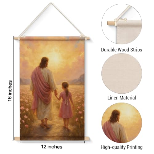 XIPLUM Christian Jesus Walking Wall Art Follow Me Jesus Wall Decor