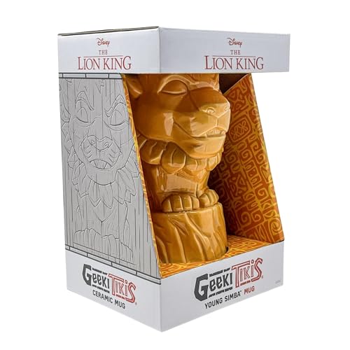 Geeki Tikis Disney The Lion King Young Simba Ceramic Mug | Party Cocktail Tumbler For Liquor And Beverages | Holds 21 Ounces