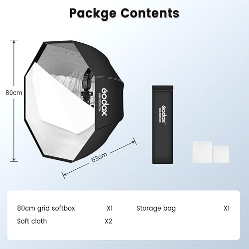 Godox 80cm/31.5" Umbrella Octagon Softbox Reflector with Carrying Bag