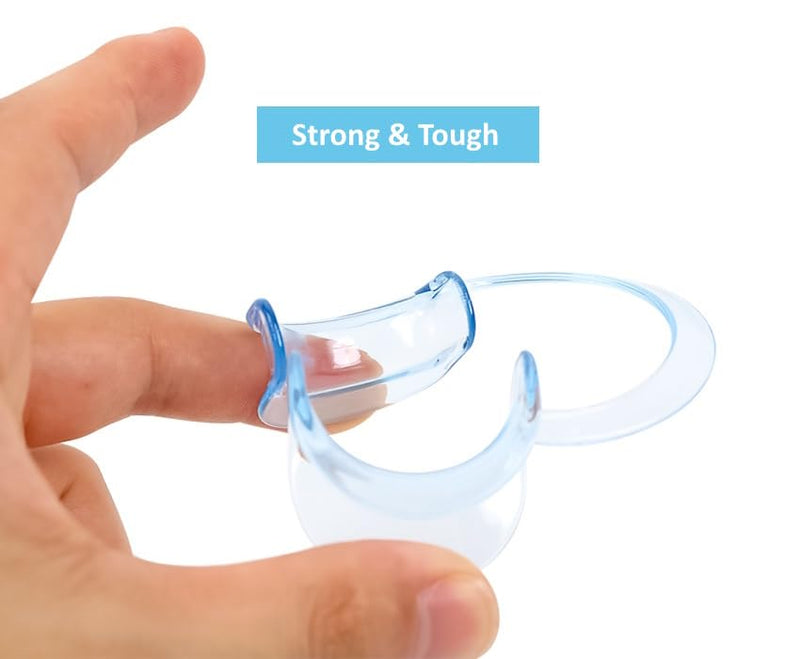 [Australia - AusPower] - Dental Cheek Retractor Mouth Opener for Teeth Whitening Clear Blue C-Shape (Size S, M, L Pack of 3) 