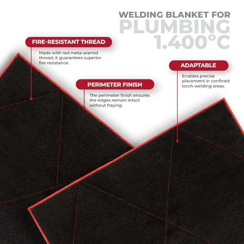 Plumbers Soldering Blanket 1400°C Torch Protection 50x35 cm