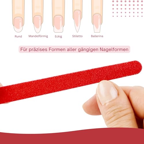 Remos Sand-Leaf Files Fingernails Double-Sided 10 Pieces/Pack Red Rot