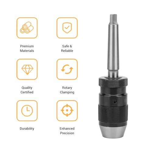 Keyless Drill Chuck, B16 13MM Keyless Lathe Super Heavy Duty Drill, Drill Chuck with Self Tightening Taper Fixture, Industrial Accessories