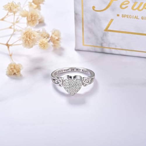 925 Sterling Silver Urn Keepsake Rings Memorial Jewelry Bling CZ 7