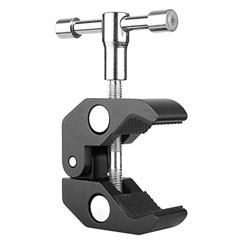ChromLives Super Clamp Crab Clamp Photography w/ 1/4'' and 3/8'' Thread Rod Clamp Pliers Clip for DSLR Rig Cameras, 15mm Rods, Lights, Umbrellas, Hooks, Plate Glass, Cross Bars and More 2Pack