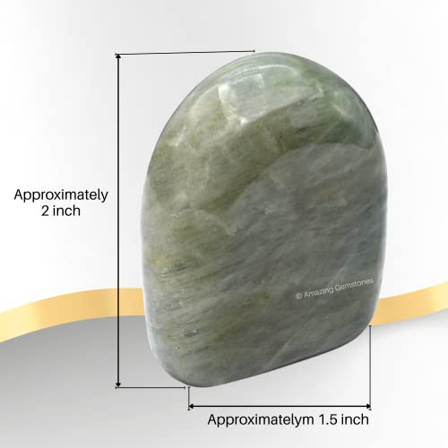 Amazing Gemstone Aquamarine Crystal Standing Palm Stone - Aquamarine Palm Stones and Crystals, A++ Grade Gemstones and Crystals - Healing Crystals and Healing Stones Office Regular