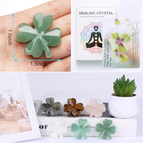 Natural Green Aventurine 4 Leaf Clover Lucky Crystal Decor Gift Green Aventurine Four Leaf Clover